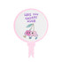 A round hand mirror with a pink handle featuring cute cherry characters and the text "Love You Cherry Much."