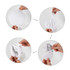 A 20cm foldable fan in white, demonstrating the process of unfolding and folding it. Includes hands holding the fan.