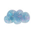 A cloud-shaped hair clip in iridescent blue and purple, featuring a glossy finish and a branding logo.