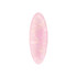 An oval iridescent hair clip in soft pink hues, featuring a glossy surface and a smooth design.