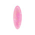 An oval, iridescent hair clip in shades of pink, featuring a glossy finish and a smooth texture.