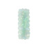 An iridescent hair clip in a wavy rectangle shape, featuring shades of pale green and blue. It has a glossy finish.