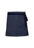 A navy waist strap apron featuring a tie and a rear pocket. It has a simple, professional design.