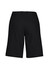 A pair of black women's comfort waist cargo shorts with a simple design and no visible logos.