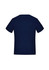 A navy blue women's short sleeve jersey top with a simple design and a logo on the back.