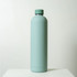 A drink bottle in a soft mint green colour, featuring a sleek design and a base logo.