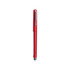 A red pen with a chrome clip and trim, featuring a sleek design and a shiny finish.