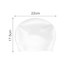 A seamless white silicone swimming cap with dimensions of 22cm by 17.5cm and a simple design.