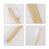 A large flat handle toothbrush with a bamboo handle and white bristles, displayed from multiple angles.