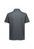 A men's short sleeve polo in a dark grey colour, featuring a classic collar and a logo on the back.