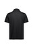 A black short sleeve polo shirt featuring a collar and a logo on the side. The back view is displayed.