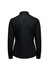A women's long sleeve shirt in black, featuring a classic collar and a fitted silhouette. It has a logo on the back.