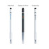 A set of three 3 in 1 Eternal Pencils in white and black, featuring different printing options and a logo on each.