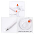 A white pen with an orange accent, featuring a fixed signature design and a branding logo.