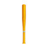 A yellow plastic pen shaped like a baseball bat, featuring a silver accent near the end.