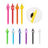 A collection of colourful pens featuring various cute animal toppers in pink, orange, yellow, blue, purple, and black.