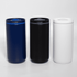 A drink bottle set featuring three 450ml vacuum tumblers in navy, black, and white, each with a lid and logo.