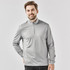 A light grey men's 1/4 zip pullover jumper with long sleeves and a collar, featuring a logo.