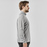A light grey 1/4 zip pullover for men, featuring a sleek design and a logo on the chest.
