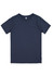 A navy blue kids' short sleeve tee with a round neck and a tag label inside. Features a plain design with no graphics.