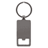 A silver rectangle keychain featuring a blank surface and a round attachment ring.