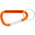 An orange 60mm carabiner with a silver keyring attachment. It features a sleek, lightweight design.