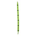 A green shoe lace featuring a logo pattern throughout its length.