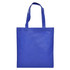 A blue shopping tote bag with two shoulder straps and a simple design, featuring a logo.