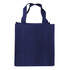 A navy shopping tote bag with a gusset, featuring two shoulder straps and a simple design.