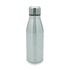 A drink bottle made of aluminium, featuring a sleek silver design and a stainless steel cap.