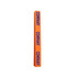 An orange foam stick with blue text, featuring a logo and repeating the word "COMPANY" along its length.