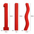 A set of three large red foam sticks in various shapes and sizes, featuring a straight, curved, and number one design.