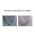 Two types of strap options in purple and white are displayed on a textured background.