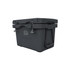 A 25L cooler box in dark grey with a logo and side handles for easy transport.