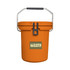 An orange 15L ice bucket with a handle and a logo on the front.