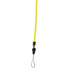A bright yellow zipper lanyard with a black plastic clip and a loop for attachment.