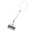 A beige zipper lanyard with a clear PVC tag attached, featuring a branding logo.
