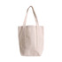A cream-coloured cotton tote bag with sturdy handles and a flat base. It features a logo on one side.