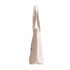 A heavy-duty tote bag in natural cotton colour with a simple design and a logo on the side.