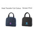 A grey cooler lunch bag with two handles and a logo, next to a black cooler lunch bag with a logo.
