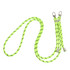 A vibrant neon green adjustable phone lanyard with a back clip and metallic attachments.