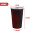 A drink cup featuring a black exterior with red wavy lines, measuring 13cm tall and 8cm wide, with a metallic interior.