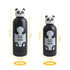 A drink bottle featuring a black body with a panda head cap, available in two sizes: 350ml and 500ml.