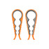 A pair of orange jar openers with a grey grip, featuring a textured design for better handling.