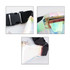 A transparent, iridescent bum bag with a zippered pocket and adjustable black strap. It features a plastic buckle closure.