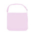 A pink canvas tote bag with a long strap, featuring a simple design and no visible branding.
