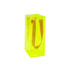 A drink bottle bag in clear jelly with a bright yellow colour and gold handles. Features a branded logo.