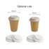 Kraft paper cups in brown with white optional lids, featuring two different sizes indicated by measurements.