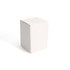 A plain white box with a rectangular shape, featuring smooth edges and a flat top.