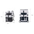 A multi-pocket roll top backpack in grey and navy, featuring adjustable straps and multiple pockets.